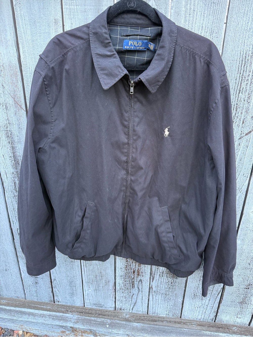 Ralph Lauren Black Bomber Jacket with Embroidered Pony XXL